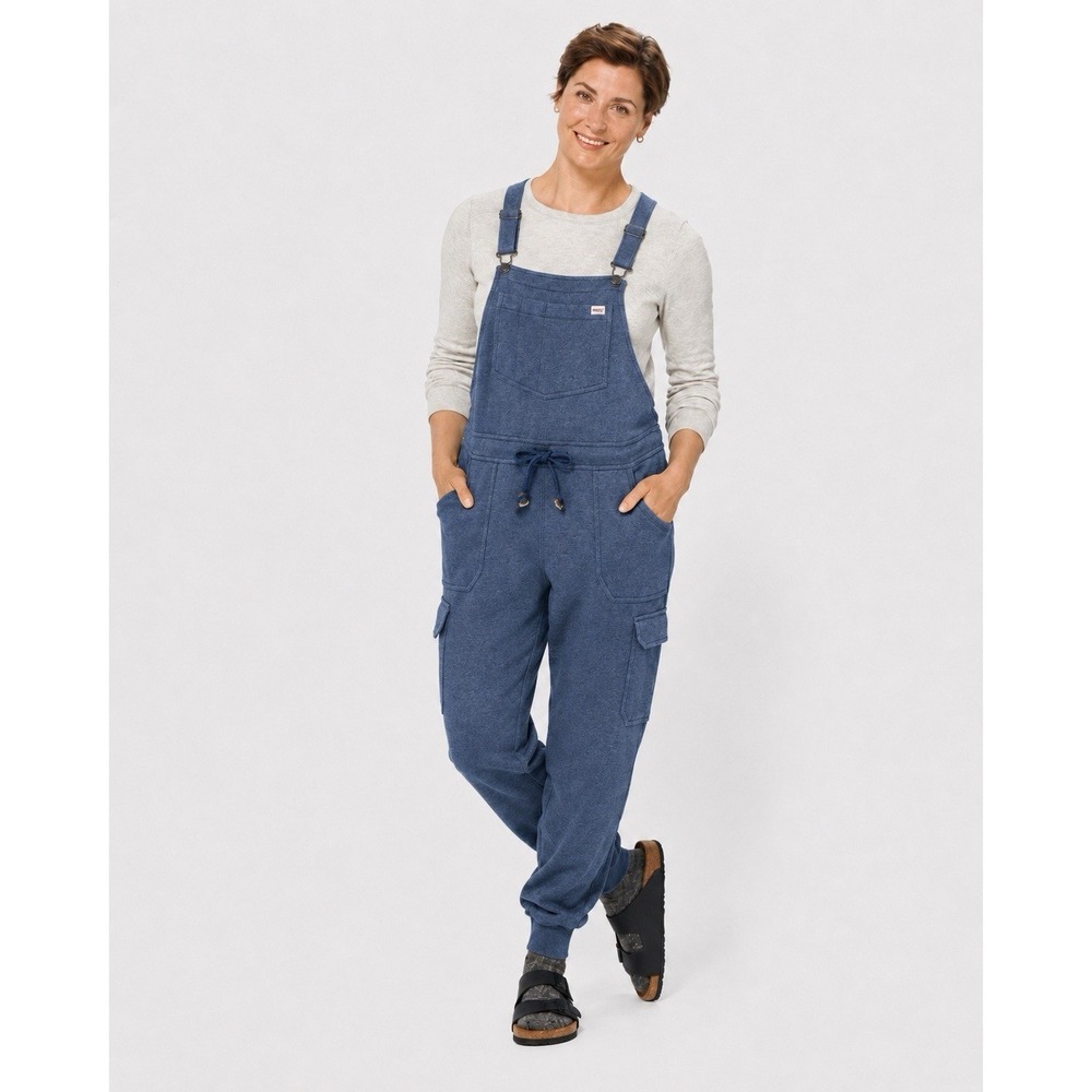 Duluth Trading Co. "Souped Up" Sweatshirt Bib Overalls –Women's Small – Blue